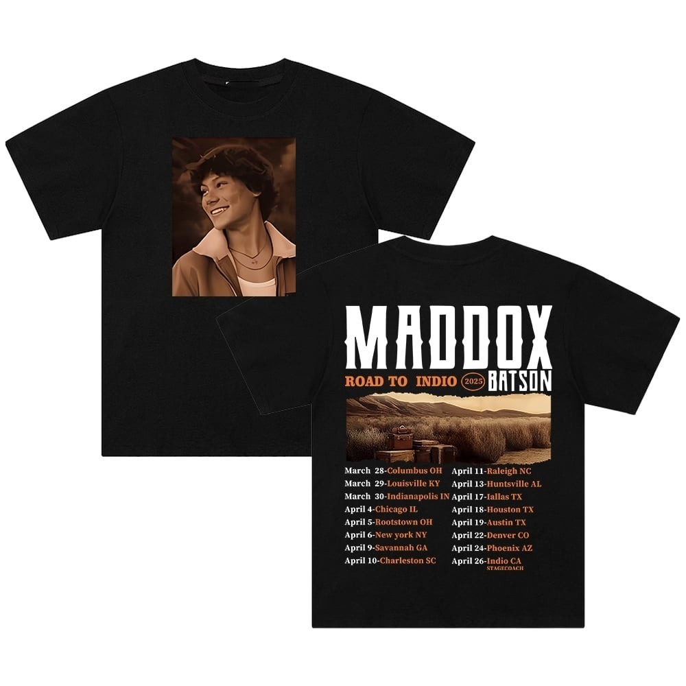Maddox Batson T-shirt Road To Indio 2025 Tour Short 2 Sided Tee